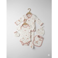 Yenidoğan 7'li Ceylan Figürlü Battaniyeli Hastane Çıkışı Zıbın Seti