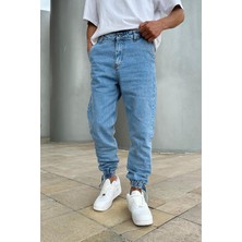 Mavi Dokulu  Paçası Lastikli A4 dl Boyfriend Pantolon