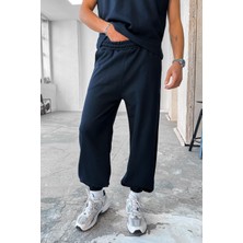 Lacivert Cozy Premium Basic Paça Lastik Eşofman