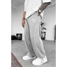 Gri Melanj Newyork Paça Ayarlanabilir Detay Baggy Eşofman