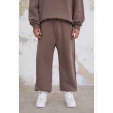 Açık Kahve Cozy Basic Paça Lastik Oversize Eşofman