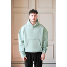 Buz Yeşil Cozy Basic Oversize Sweatshirt