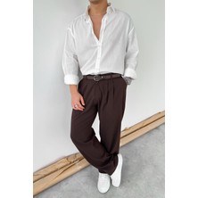 Beyaz Oversize Fresh Keten Gömlek