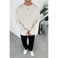 Bej Premium Basic Uzun Kollu Relaxed Tişört