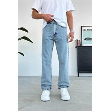 Dokulu Buz Mavi Basic Baggy Pantolon