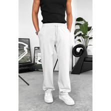 Açık Gri Dokulu Soft Jogger Pantolon