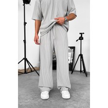 Gri Fitilli Baggy Pantolon