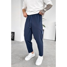 Lacivert Patch Detay Paraşüt Boyfriend Pantolon