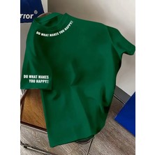 Amor Man Büyük Beden Özel Tasarım Motto Yaka Kol Baskılı %100 Pamuk Oversize Şık Erkek T-Shırt