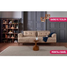 Madera Üçlü Yataklı Kanepe Bora Krem