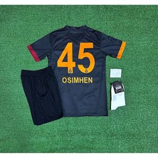 Alaturka Mix G'â.l.a.t.â.s.a.r.â.y 2024/25 O'.s.i.m.h.e.n Siyah Özel Siyah Çocuk Forması 5'li Set Maske Hediyeli
