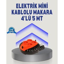 Starseven 5 Metre Uzatma Kablolu 4 Prizli Makara Kırmızı