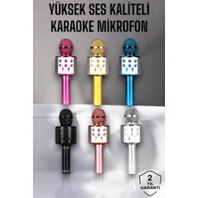 Starseven Kablosuz Bluetooth Karaoke Mikrofon USB ve Aux Girişli, Yüksek Ses Kalitesi