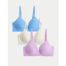 Marks & Spencer 3'lü Destekli Pamuklu T-Shirt Sütyeni Seti