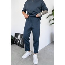 Indigo Patch Detay Likralı Boyfriend Pantolon