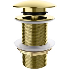 Romena | Valtemo Shiny Gold Bas-Çek (Pop-Up) Lavabo Sifon Başlığı – Deliksiz