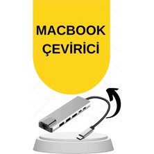 Starseven Macbook Pro/air Uyumlu USB Type-C 8 In 1 Hub Dönüştürücü Çevirici Çoklayıcı USB Hdmı Micro Sd 8 Gir