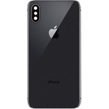 Genos Iphone x Uyumlu Arka Cam Kapak Siyah Renk