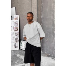 Gri Cozy Basic Oversize Tişört