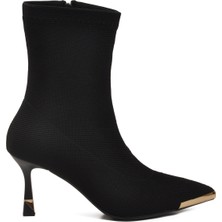 Ventes Siyah Örme Kadın Topuklu Bot