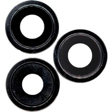 Genos Apple Iphone 12 Pro Max Kamera Camı Siyah (Çerçeveli)