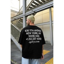 Siyah Usa Outplenty Premium Oversize Tişört