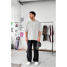 Gri Cozy Basic Soft Oversize Tişört