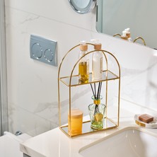 Altın Renk Metal Ikramlık Sunum Standı 2 Katlı – Kahve Yanı Atıştırmalık, Servis Organizeri