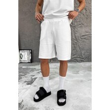 Beyaz Cozy Premium Basic Şort
