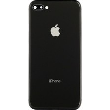 Genos Iphone 8 Plus Uyumlu Arka Cam Kapak Siyah Renk Kamera Camlı