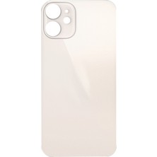 Genos iPhone 12 Uyumlu Geniş Kamera Delikli Batarya Kapağı (Beyaz) (SN808119)