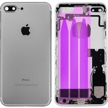 Genos Iphone 7 Plus Uyumlu Dolu Kasa Beyaz(Açık Gri) Şarj Soketi+On Off Flex+Ses Flex Üstünde