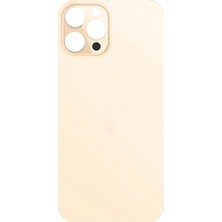 Genos iPhone 12 Pro Max Uyumlu Geniş Kamera Delikli Batarya Kapağı (Altın/dore) (SN808230)