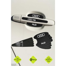 Kocamın Tasarımı Audi A3 Karbon Kapı Kolu Koruma Seti – 8 Parça Beyaz Yazılı Şık ve Dayanıklı Folyo Seti