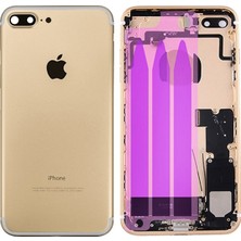 Genos Iphone 7 Plus Uyumlu Dolu Kasa Gold (Altın Renk) Şarj Soketi+On Off Flex+Ses Flex Üstünde