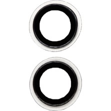 Genos Apple Iphone 12 Kamera Camı Beyaz (Çerçeveli)