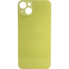 Genos iPhone 14 Uyumlu Geniş Kamera Delikli Batarya Kapağı (Sarı) (SN808475)