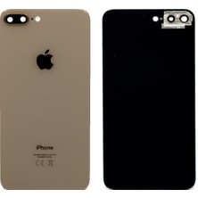 Genos Apple Iphone 8 Plus Uyumlu Arka Kapak Kamera Camlı Gold Altın