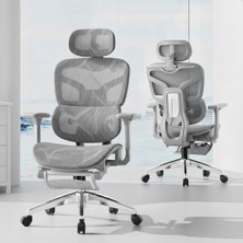 ErgoMekan X200 Pro Fileli Ofis ve Çalışma Sandalyesi Ayak Uzatmalı Gri