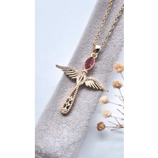 Serenity Kanatlı Asa Figür Çelik Kolye