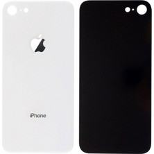 Genos Iphone 8 Uyumlu Arka Cam Kapak Beyaz Renk Kamera Camlı