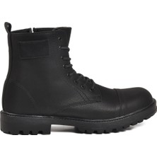 Conteyner Siyah Polarlı Fermuarlı Bağcıklı Erkek Bot