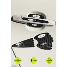 Kocamın Tasarımı Ford Ka Araç Modeline Özel Ford Ka Karbon Kapı Kolu Koruma Seti – Beyaz Yazılı 8 Parça Şık Tasarım