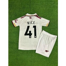 Alaturka Mix Arsenal 2025/26 Yeni Sezon Declan Rice Deplasman Çocuk Forması (Beyaz)