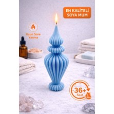 Flow Home Dekoratif Lüks Soya Mum,el Yapımı Doğal Mum,uzun Yanma Süreli Modern Ev Hediyesi,ev Süsü Mavi 210 G