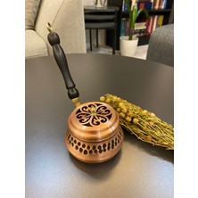 Layla Copper Işlemeli Köşeli Bakır Tütsülük Üzerlik Otu Hediyeli 1 Adet