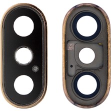 Genos Apple Iphone Xs Kamera Camı Gold Altın (Çerçeveli)