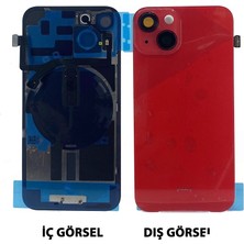 Genos iPhone 14 Uyumlu Kamera Camlı Batarya Kapağı + Magsafe Flex (Product Red) (SN808523)