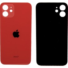 Genos Iphone 12 Uyumlu Arka Cam Kapak Kırmızı Renk