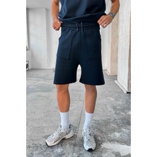 Lacivert Cozy Premium Pileli Şort